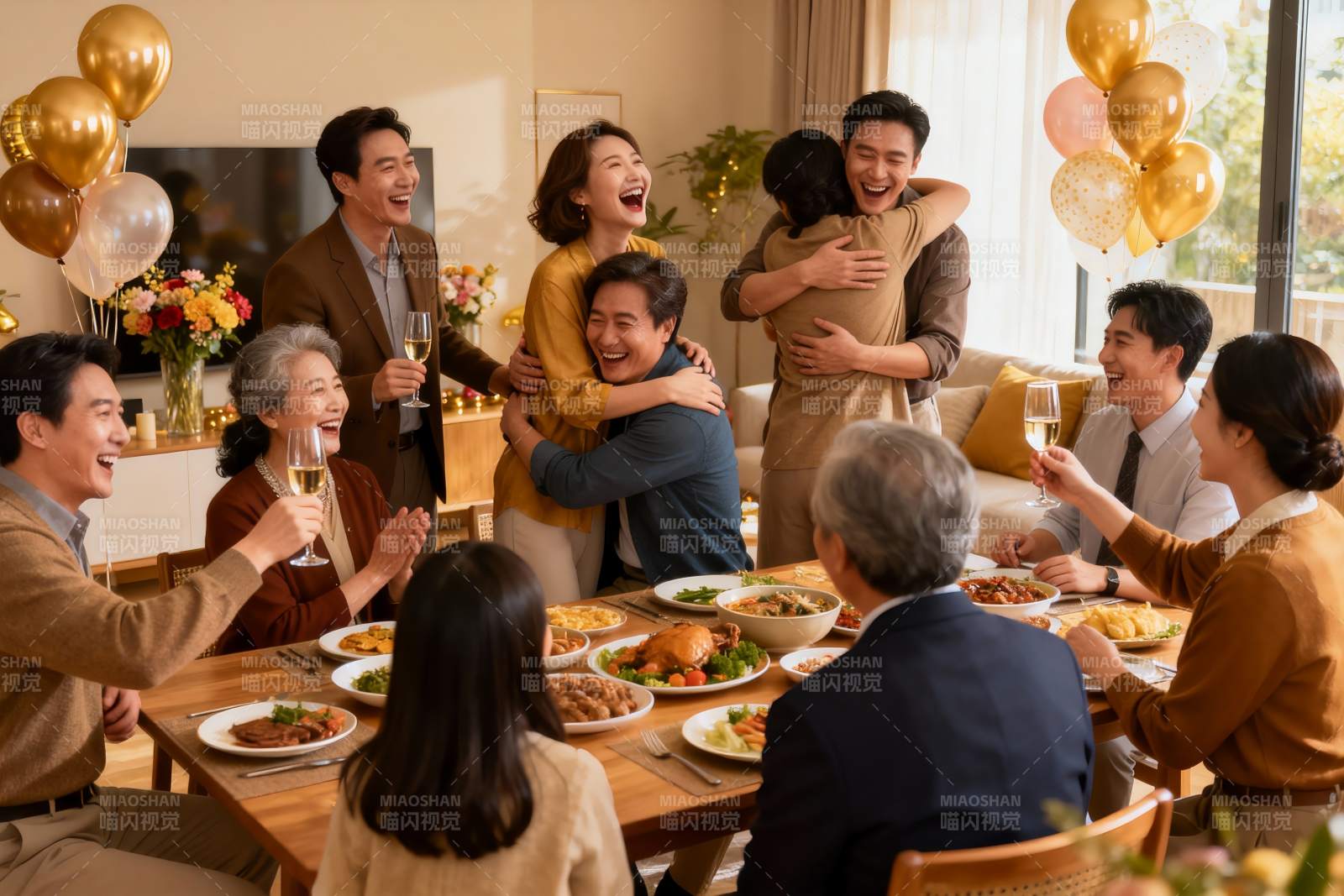 家庭聚餐欢庆时刻图片