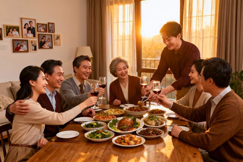 家庭聚餐欢庆时刻图片