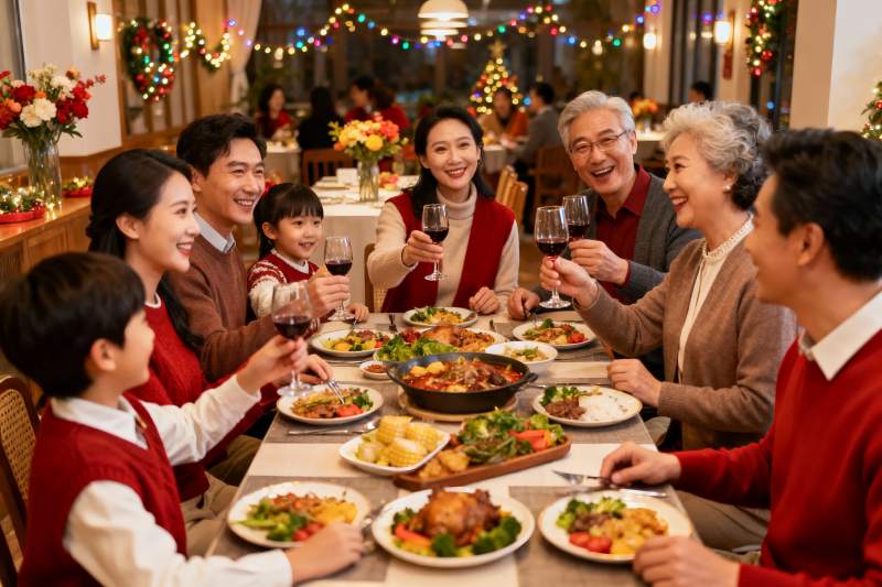 家庭聚餐欢庆节日图片