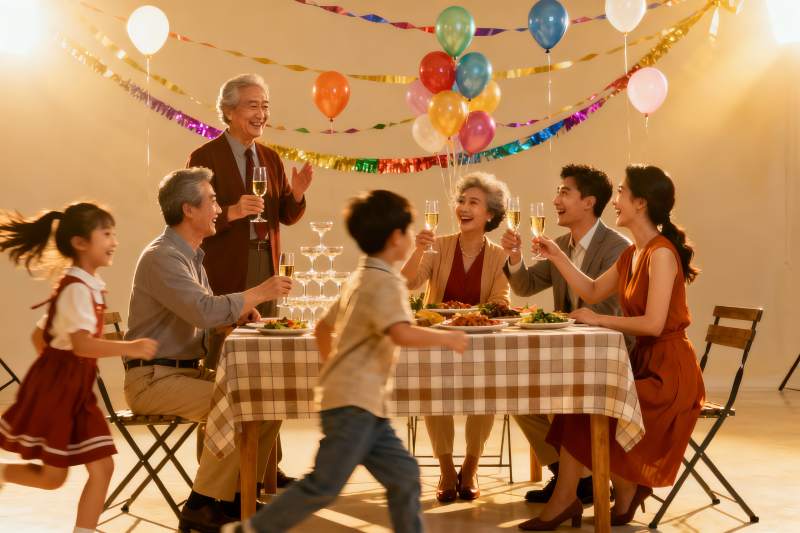 家庭聚会欢庆场景图片