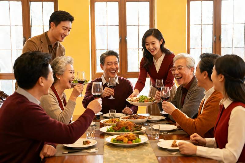 家庭聚餐欢庆时刻图片