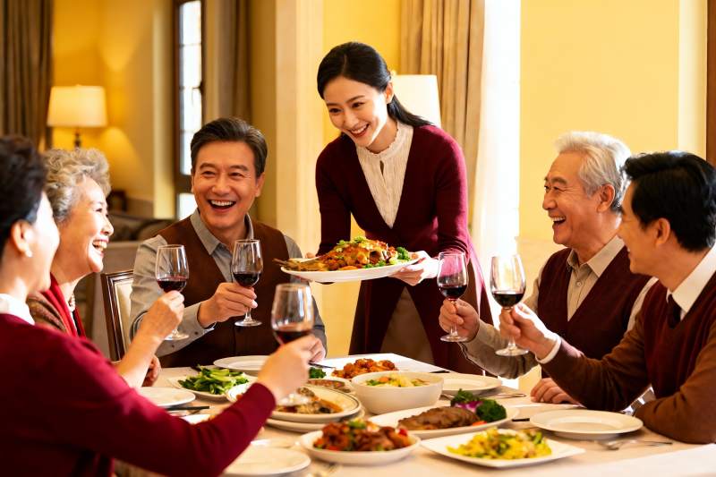 家庭聚餐欢庆时刻图片