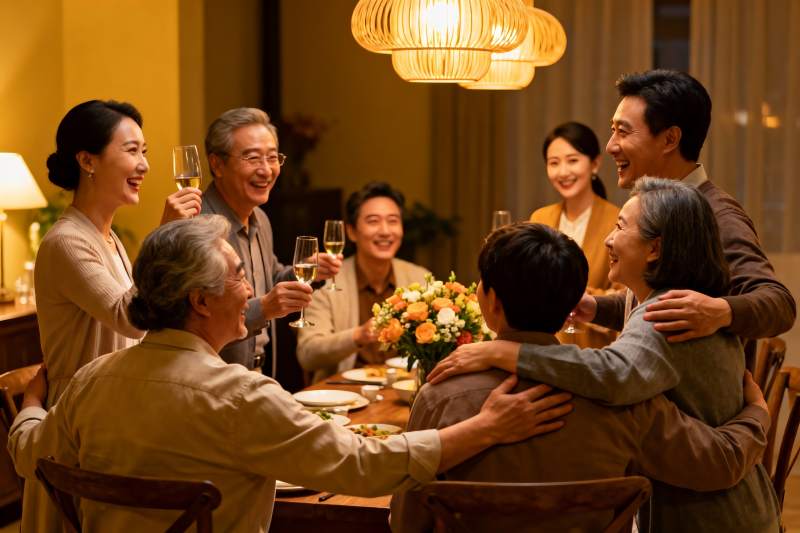 温馨家庭聚餐欢庆时刻图片