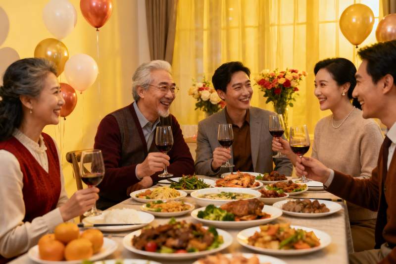 家庭聚餐欢庆时刻图片