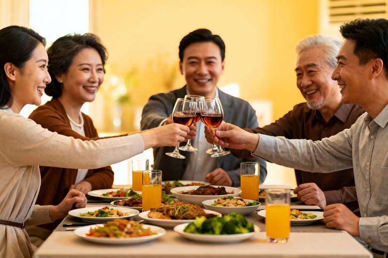家庭聚餐欢庆时刻图片
