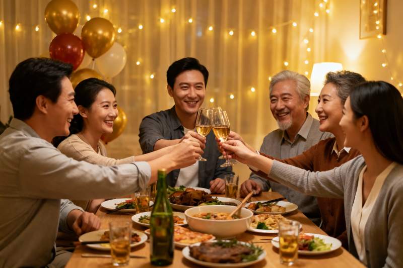 家庭聚餐欢庆时刻图片