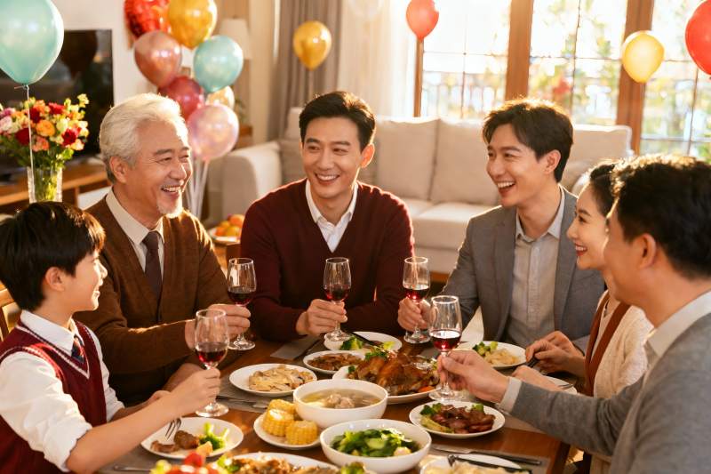 家庭聚餐欢庆时刻图片