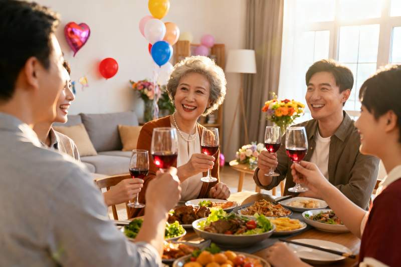 家庭聚餐欢庆时刻图片