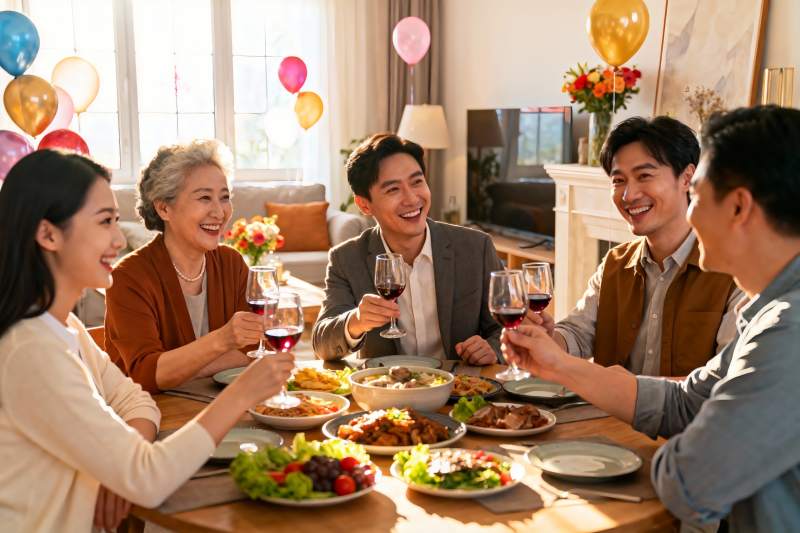 家庭聚餐欢庆时刻图片