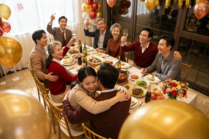 家庭聚餐欢庆时刻图片