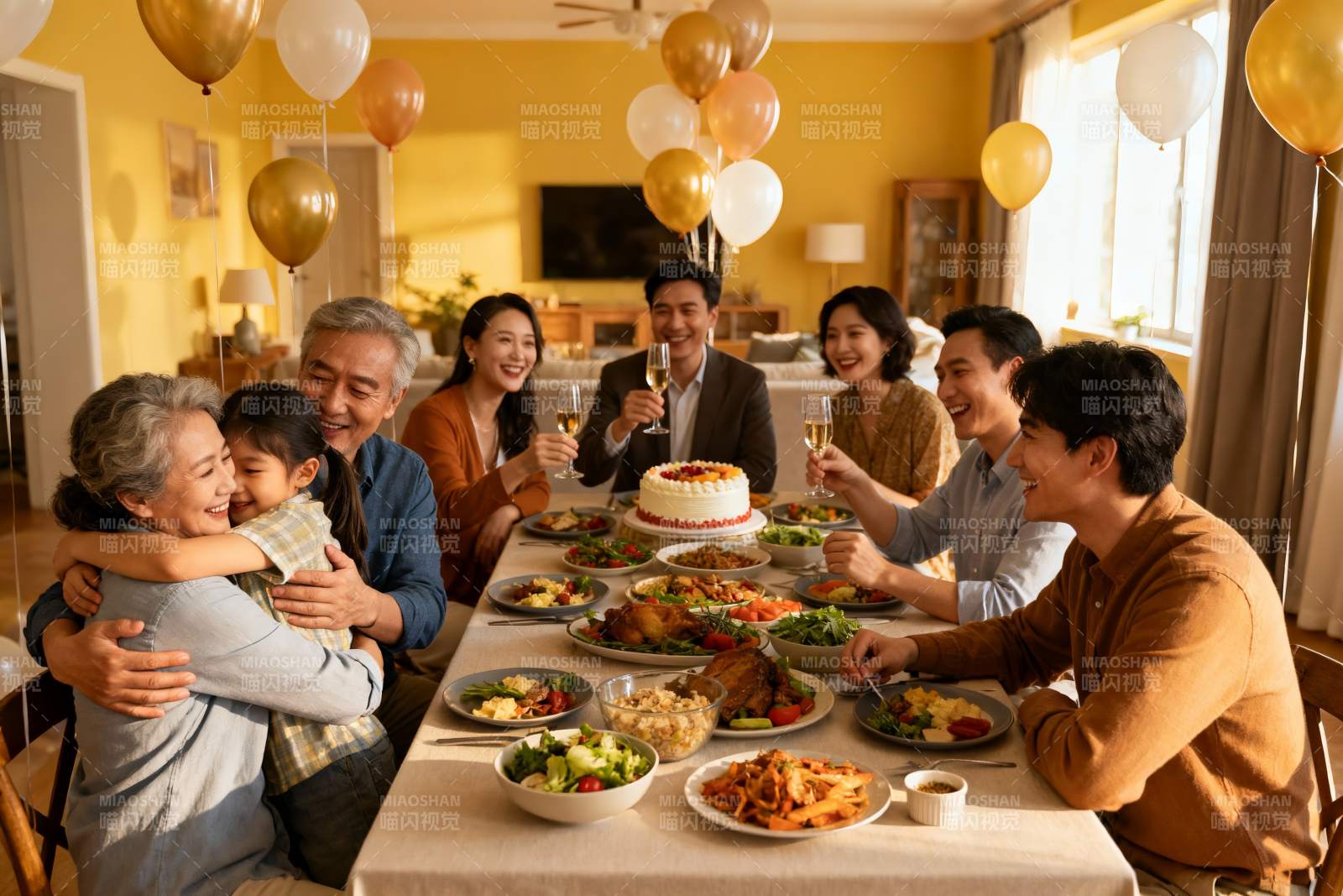 家庭聚会欢庆场景图片
