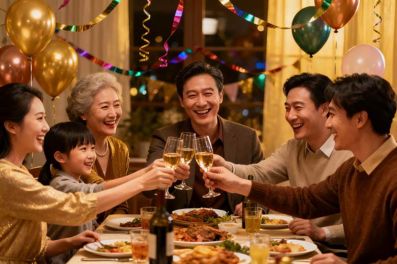 家庭聚餐欢庆时刻图片