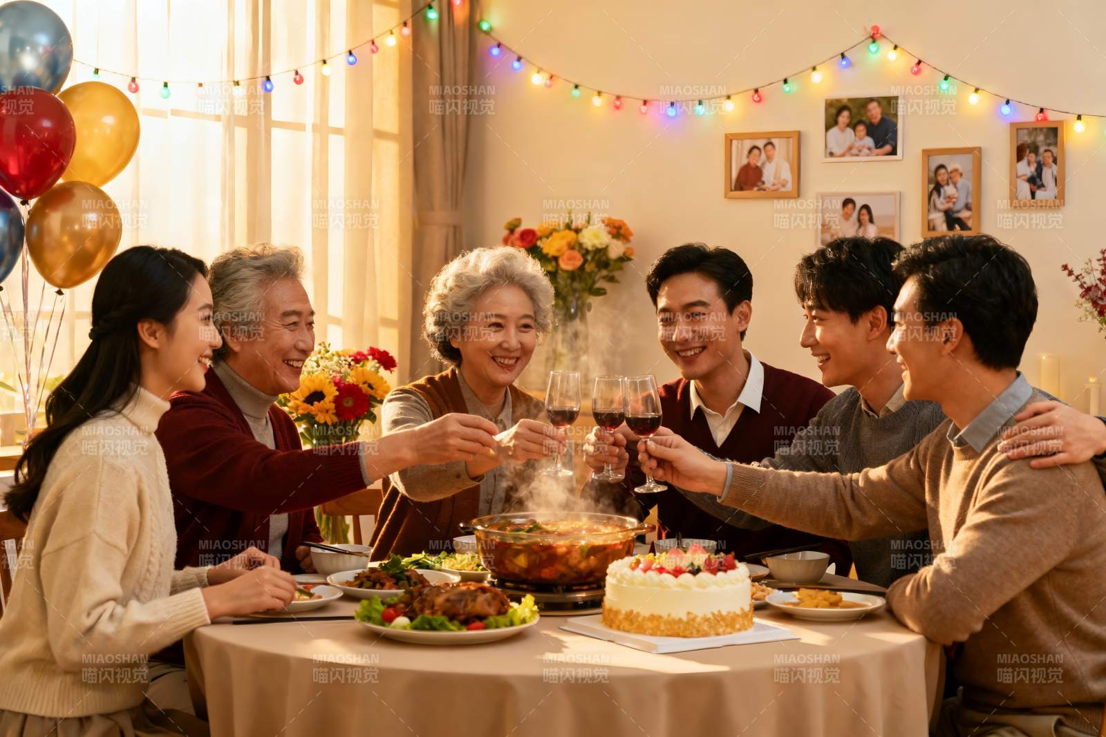 家庭聚餐欢庆时刻图片