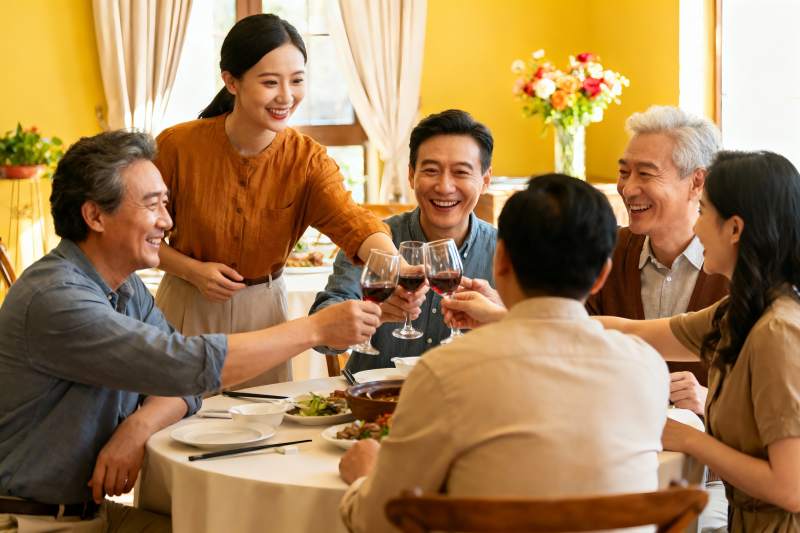 家庭聚餐欢庆时刻图片