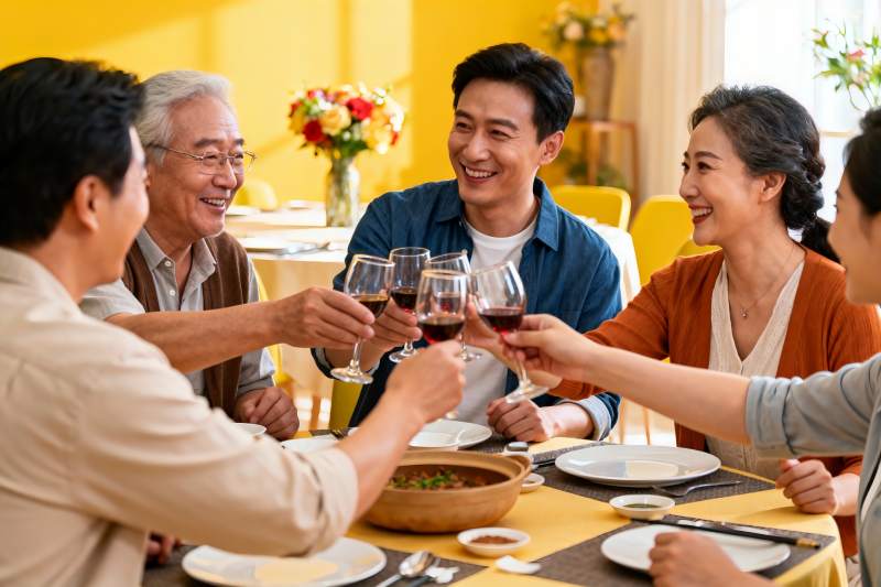 家庭聚餐欢庆时刻图片