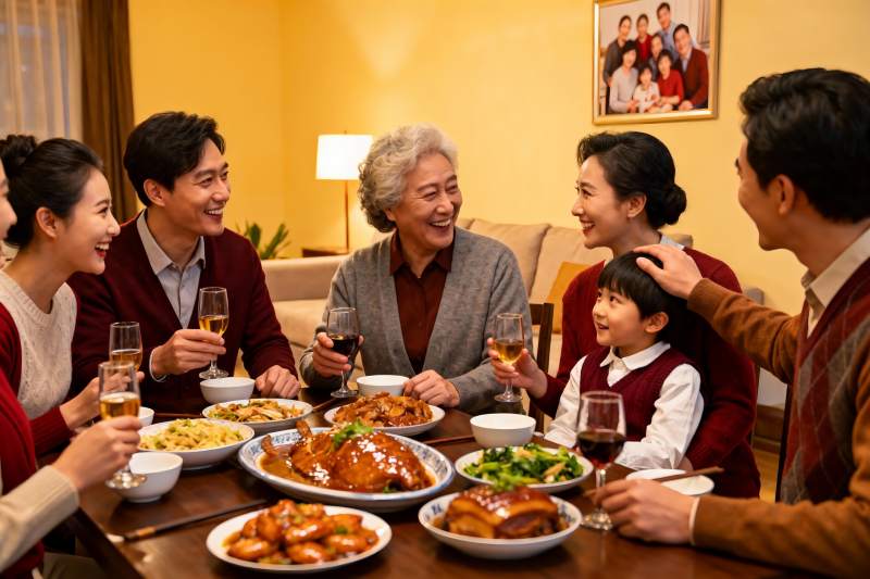 家庭聚餐欢庆团圆时刻图片