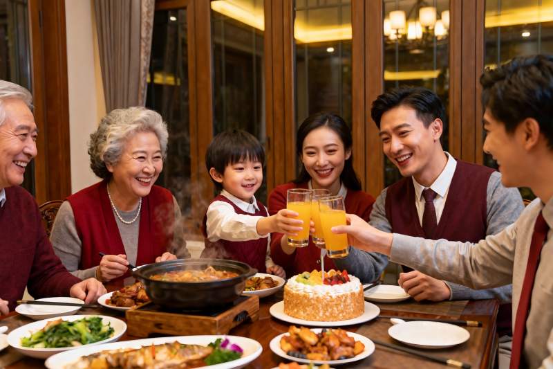 家庭聚餐欢庆时刻图片