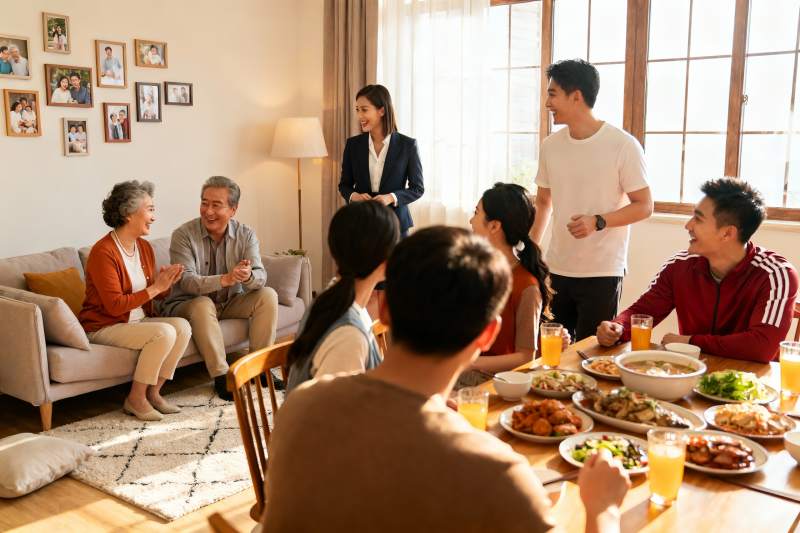 家庭聚餐其乐融融图片