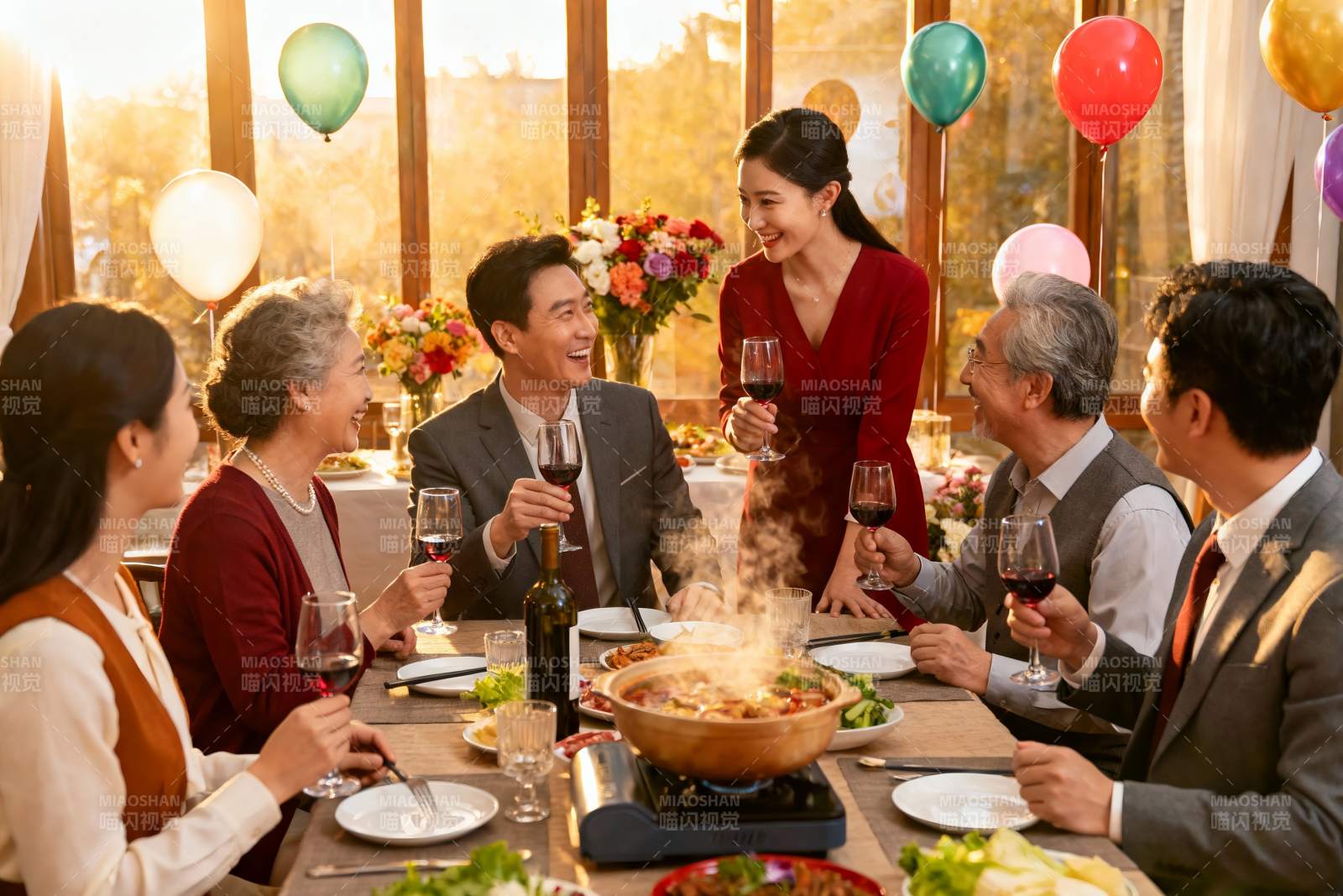 家庭聚餐欢庆时刻图片