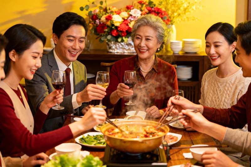 家庭聚餐欢庆时刻图片