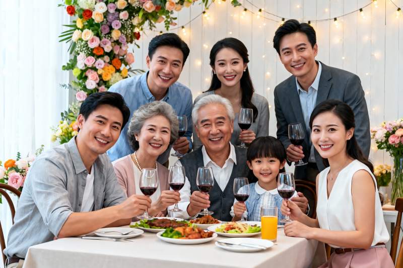 家庭聚餐欢庆时刻图片