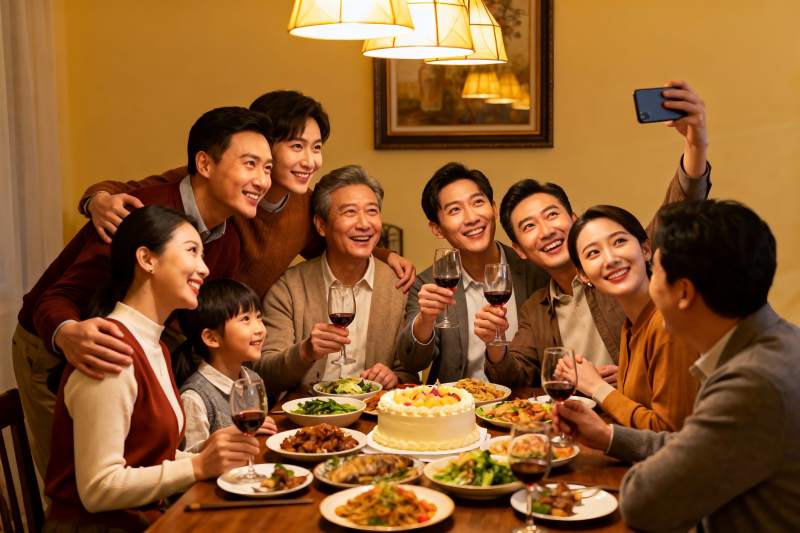 家庭聚餐欢庆时刻图片