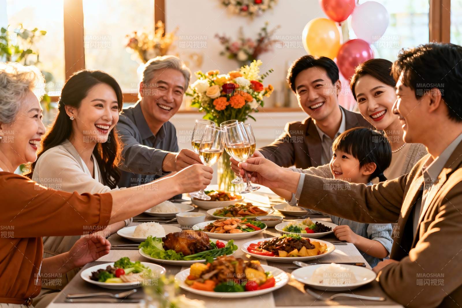 家庭聚餐欢庆时刻图片