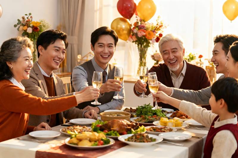 家庭聚餐欢庆时刻图片