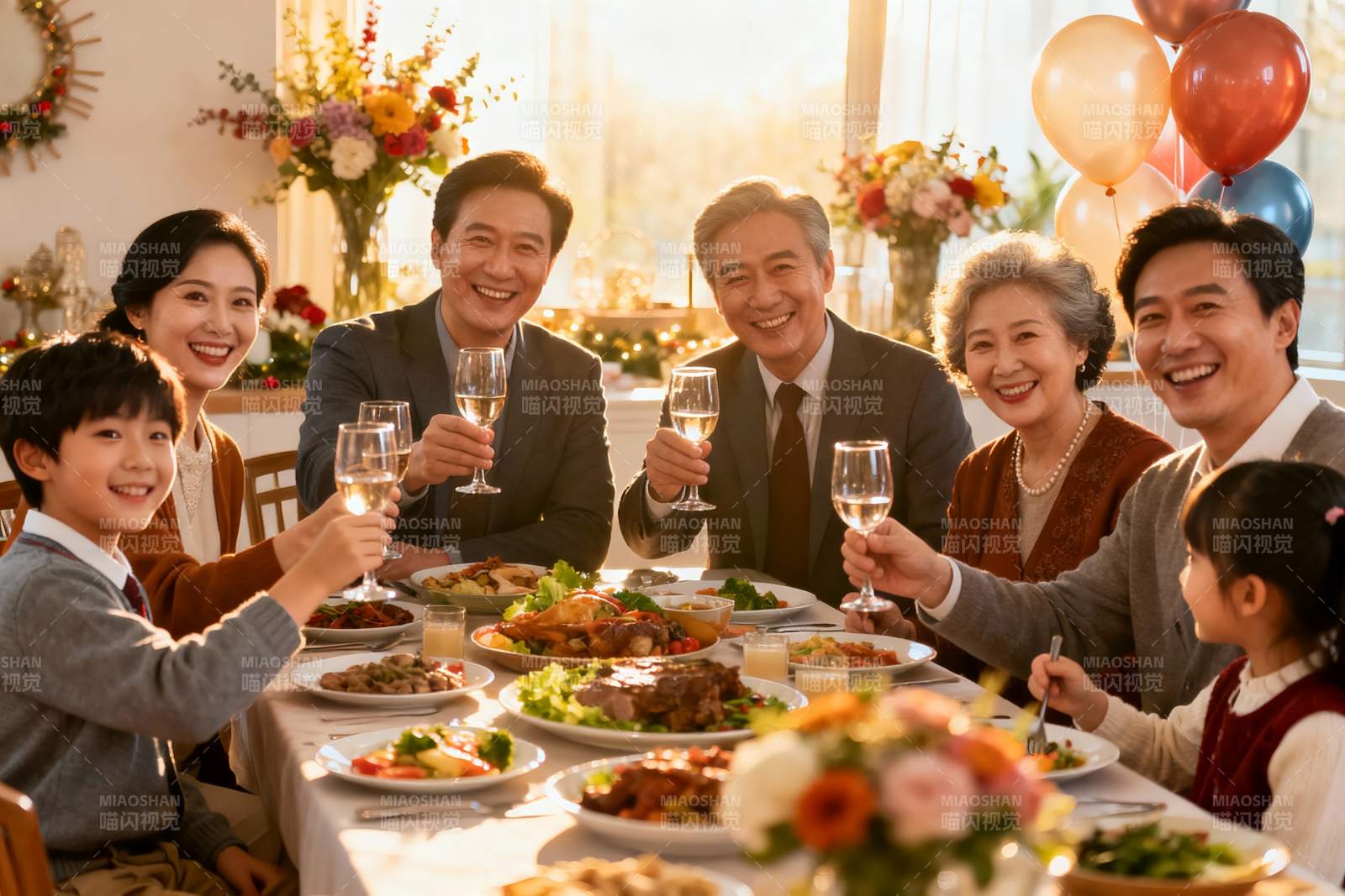 家庭聚餐欢庆时刻图片