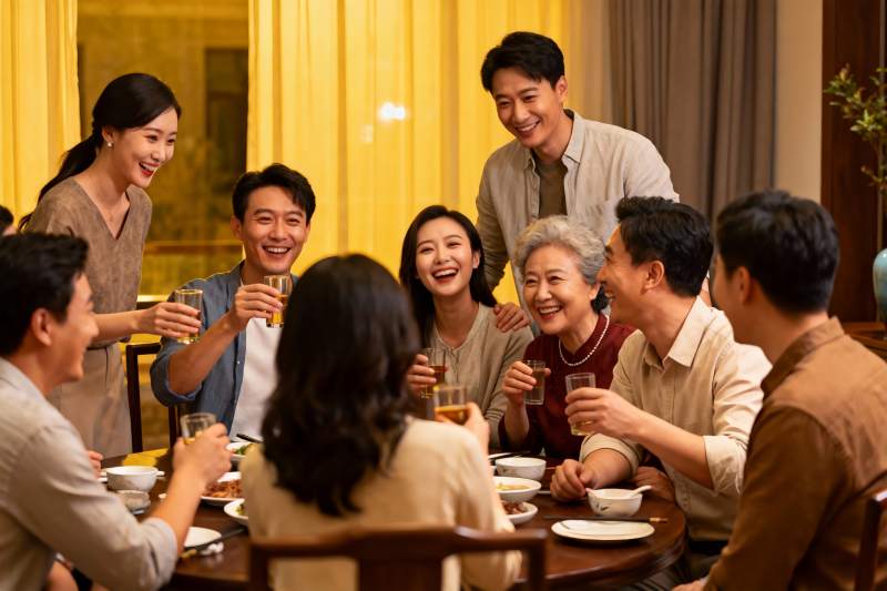 家庭聚餐欢庆时刻图片