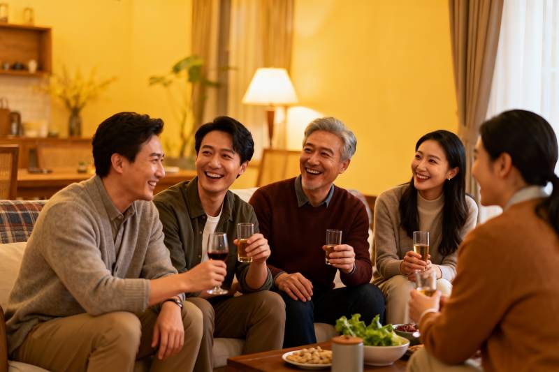 家庭聚会欢饮谈笑图片