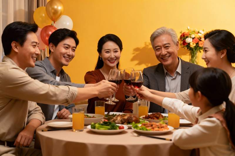 家庭聚餐欢庆时刻图片
