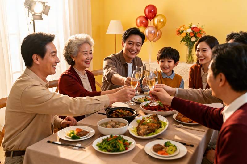家庭聚餐欢庆时刻图片