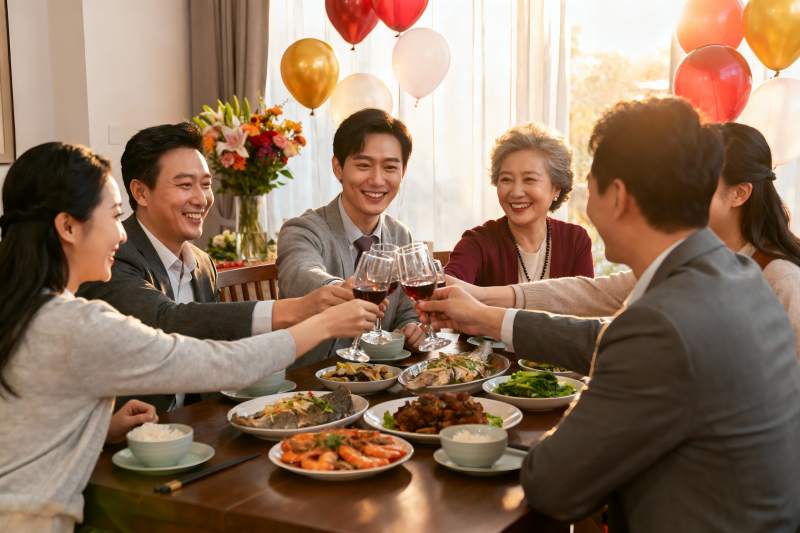 家庭聚餐欢庆时刻图片