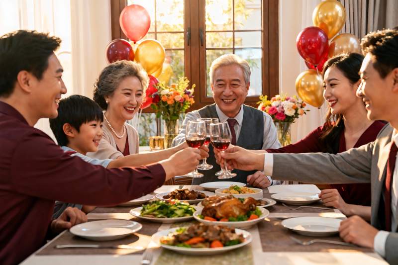 家庭聚餐欢庆时刻图片