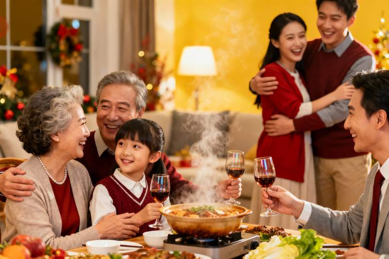 温馨家庭聚餐其乐融融图片