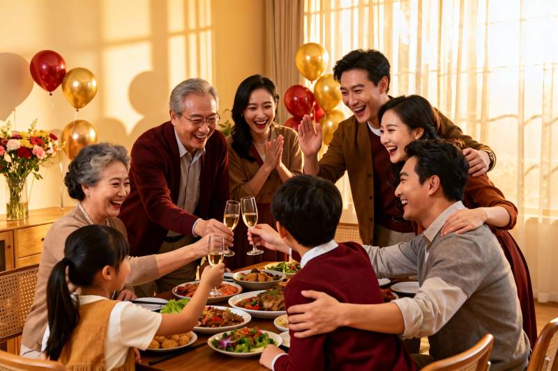 家庭聚餐欢庆时刻图片