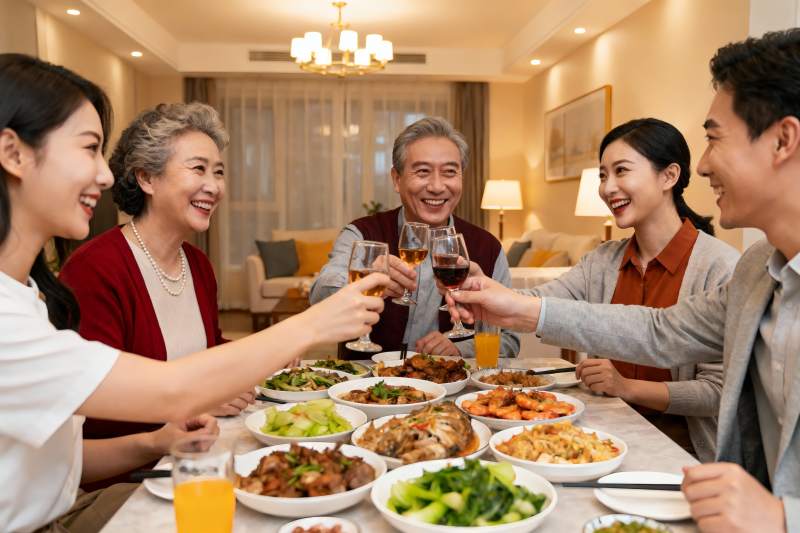家庭聚餐欢庆时刻图片