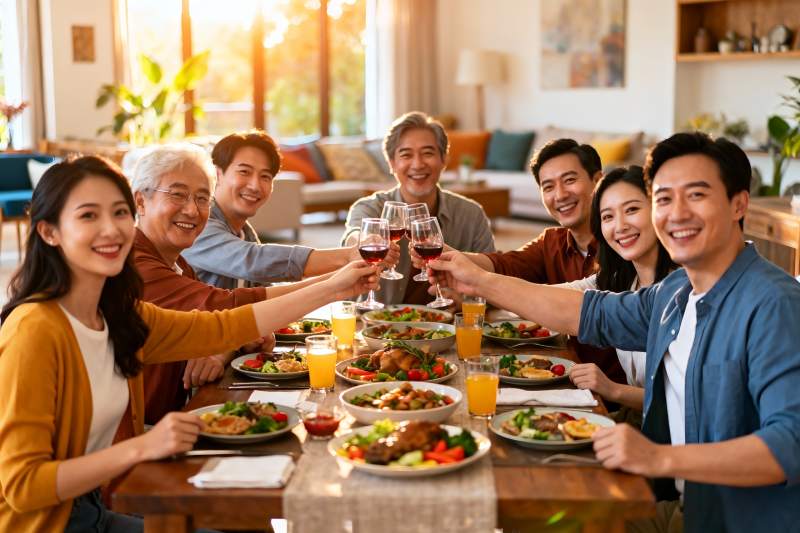 家庭聚餐欢庆时刻图片