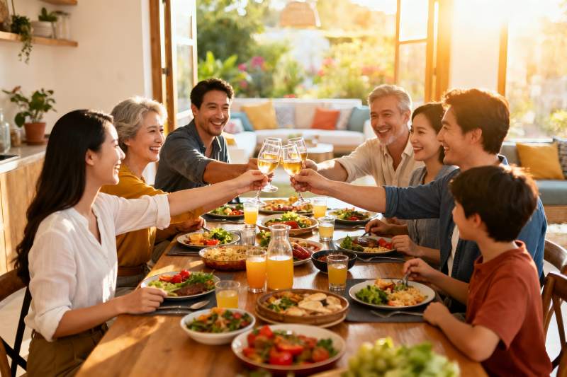 家庭聚餐欢庆时刻图片