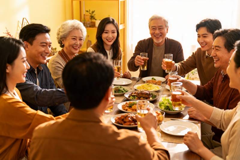 家庭聚餐欢庆时刻图片