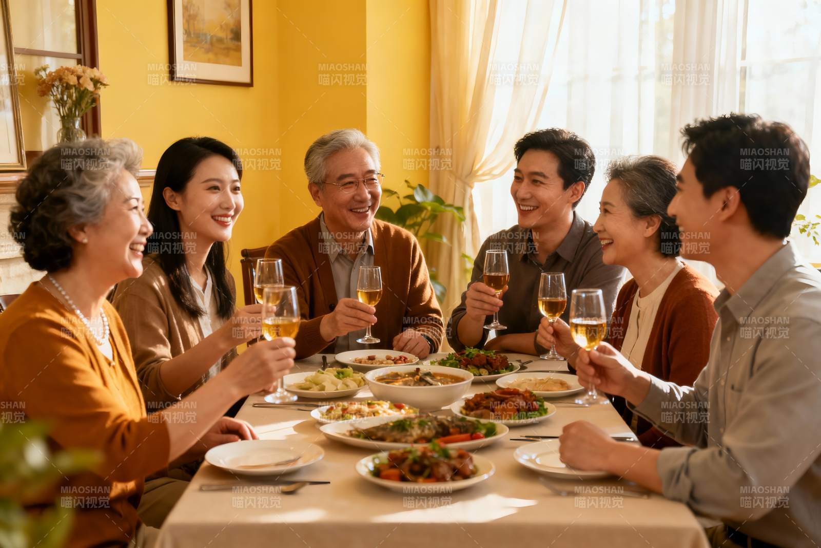 家庭聚餐欢庆时刻图片