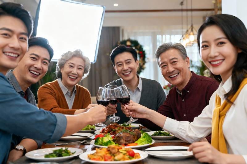 家庭聚餐欢庆时刻图片