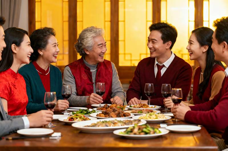 家庭聚餐欢声笑语其乐融融图片