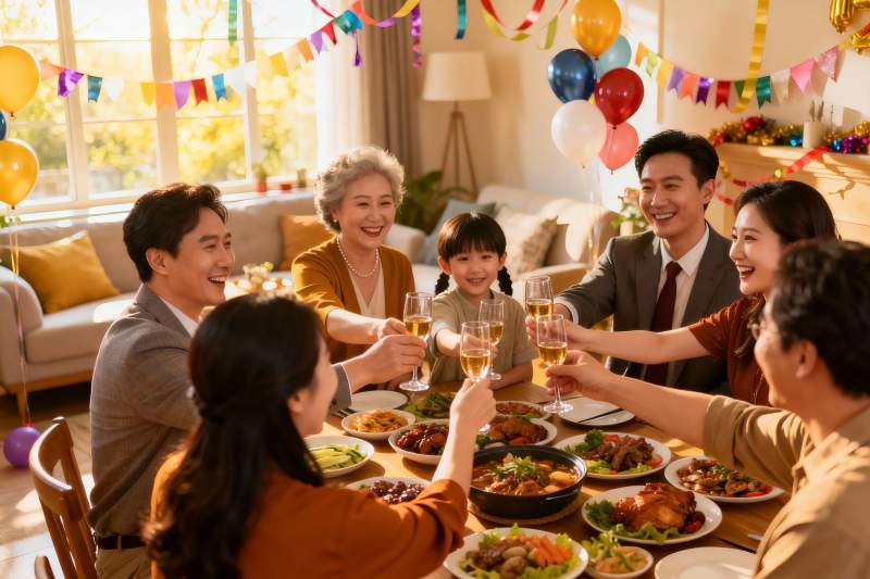 家庭聚餐欢庆时刻图片