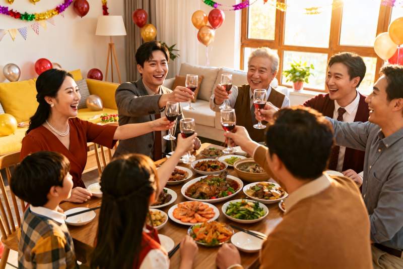 家庭聚餐欢庆时刻图片