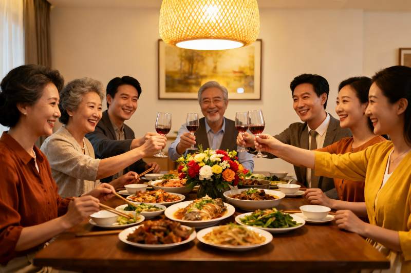 家庭聚餐欢庆时刻图片