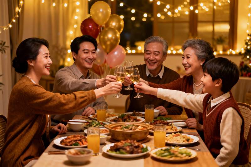 家庭聚餐欢庆时刻图片