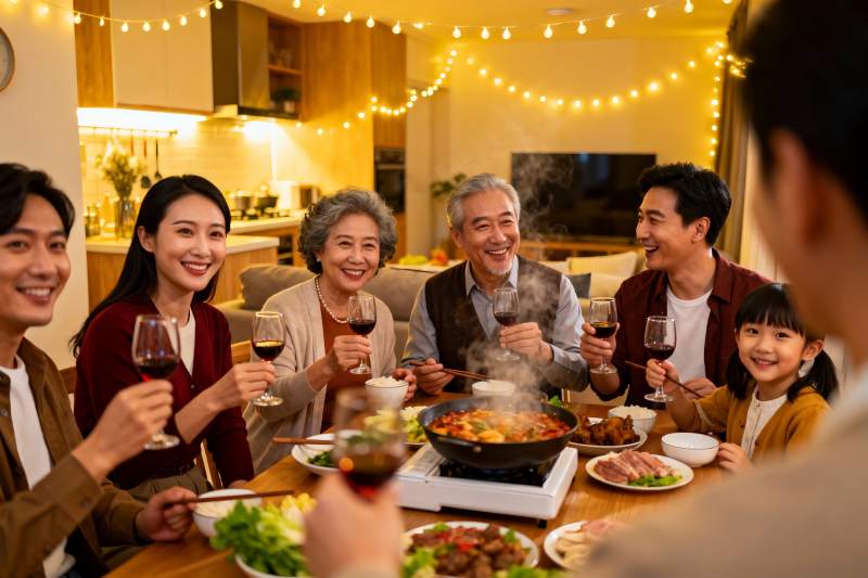 温馨家庭聚餐欢庆时刻图片