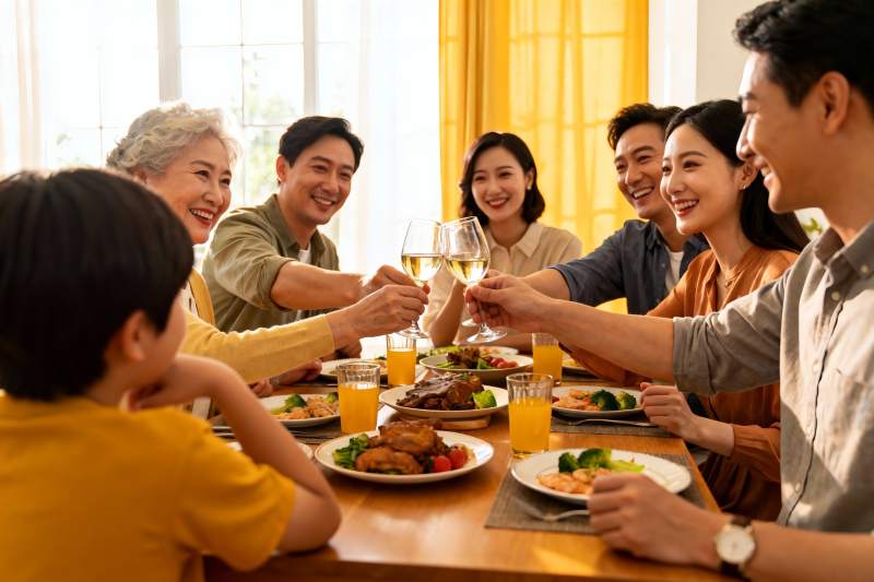 家庭聚餐欢庆时刻图片